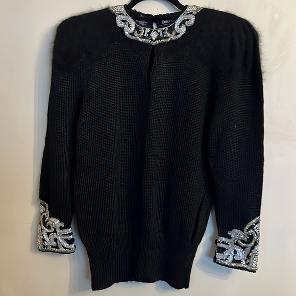 Della Knit VINTAGE sweater Women's Size M wool angora - Picture 1 of 14